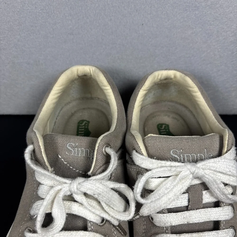 Simple Shoes OS Sneakers Mens Size 8.5 Gray Canvas Low Top Casual Skate Shoes